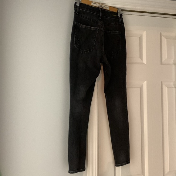 Express High Waisted Black Ripped Skinny Jeans - Picture 6 of 6